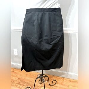 Vintage Skirt 100% Wool 90s Y2K Black 12 JH Collectibles Career Office NOS NWT